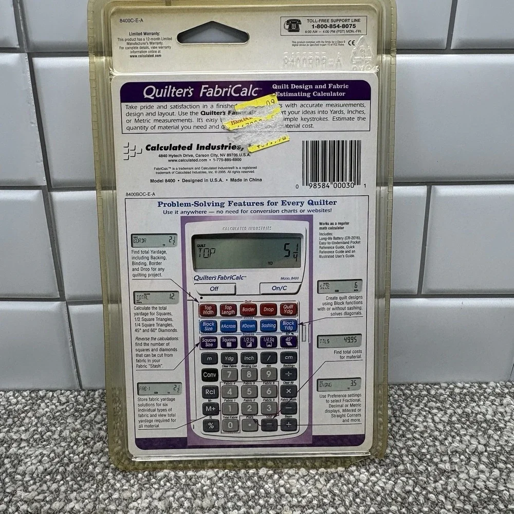 Quilter's Fabric Calcultor 8400‎ Quilt Design & Fabric Estimation NEW